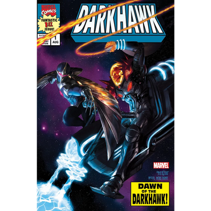 Darkhawk Issue 1 Variant Cover with armored heroes in a cosmic battle scene