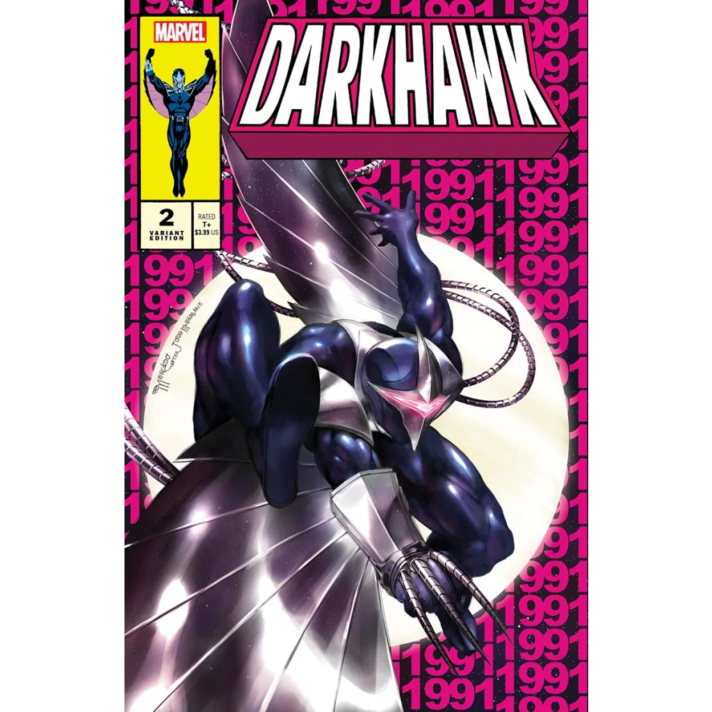 Collectible Darkhawk Marvel Comics back cover by Miguel Mercado from Unknown Comics