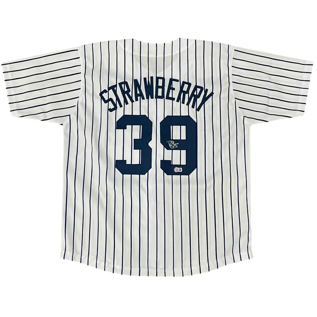 Darryl Strawberry autographed New York Yankees pinstripe jersey #39 from private signing