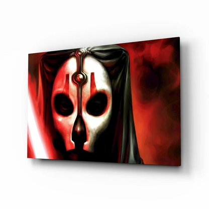 Darth Malak Sith Lord canvas wall art with red black mask