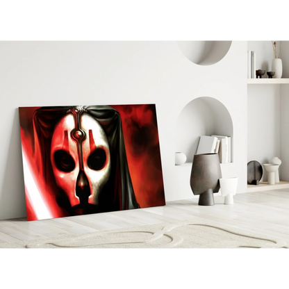 Darth Malak Sith Lord red black mask wall art canvas print