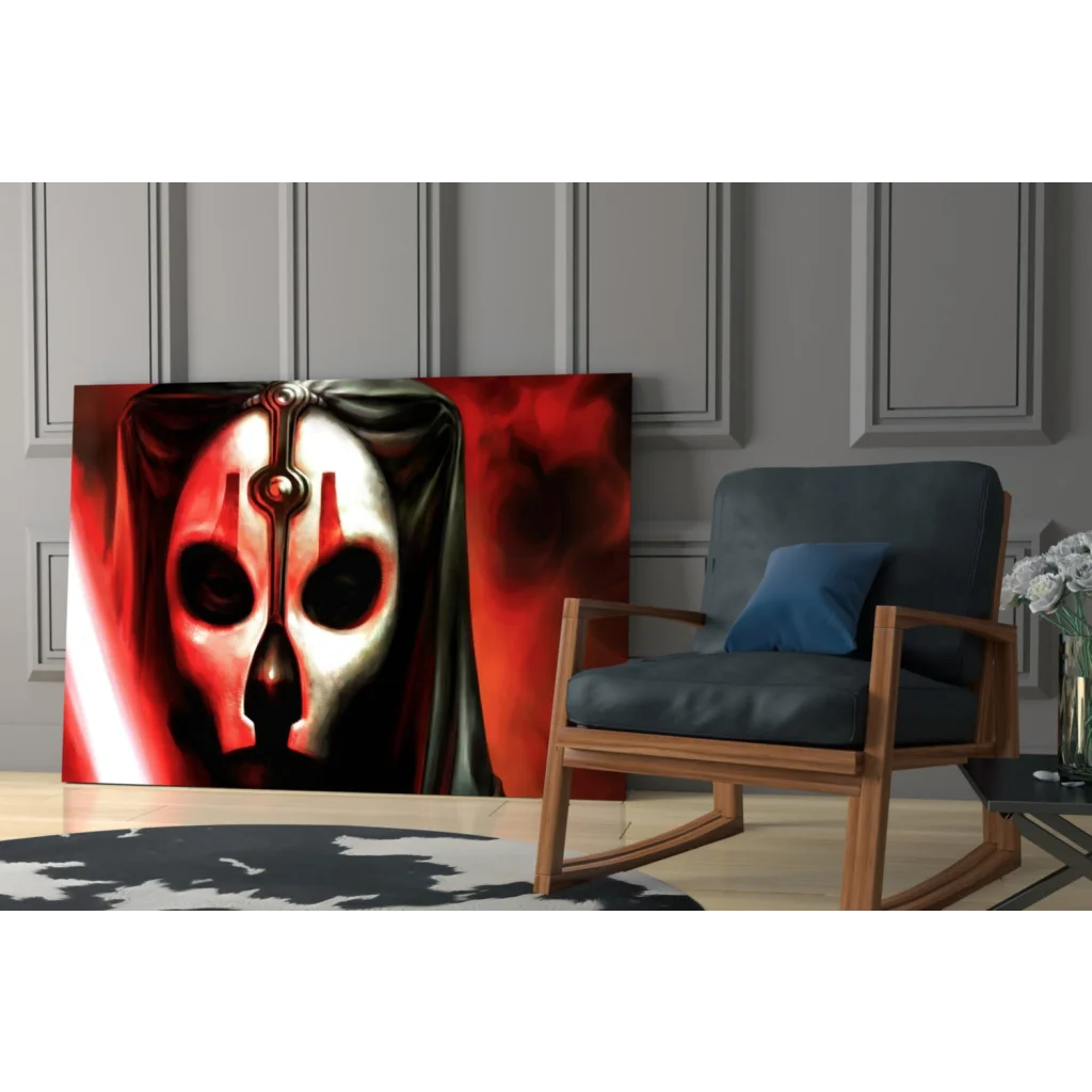 Darth Malak Sith Lord red black mask canvas wall art print