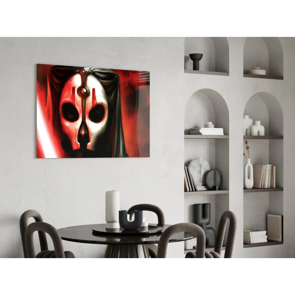 Darth Malak Sith Lord red black mask canvas wall art print