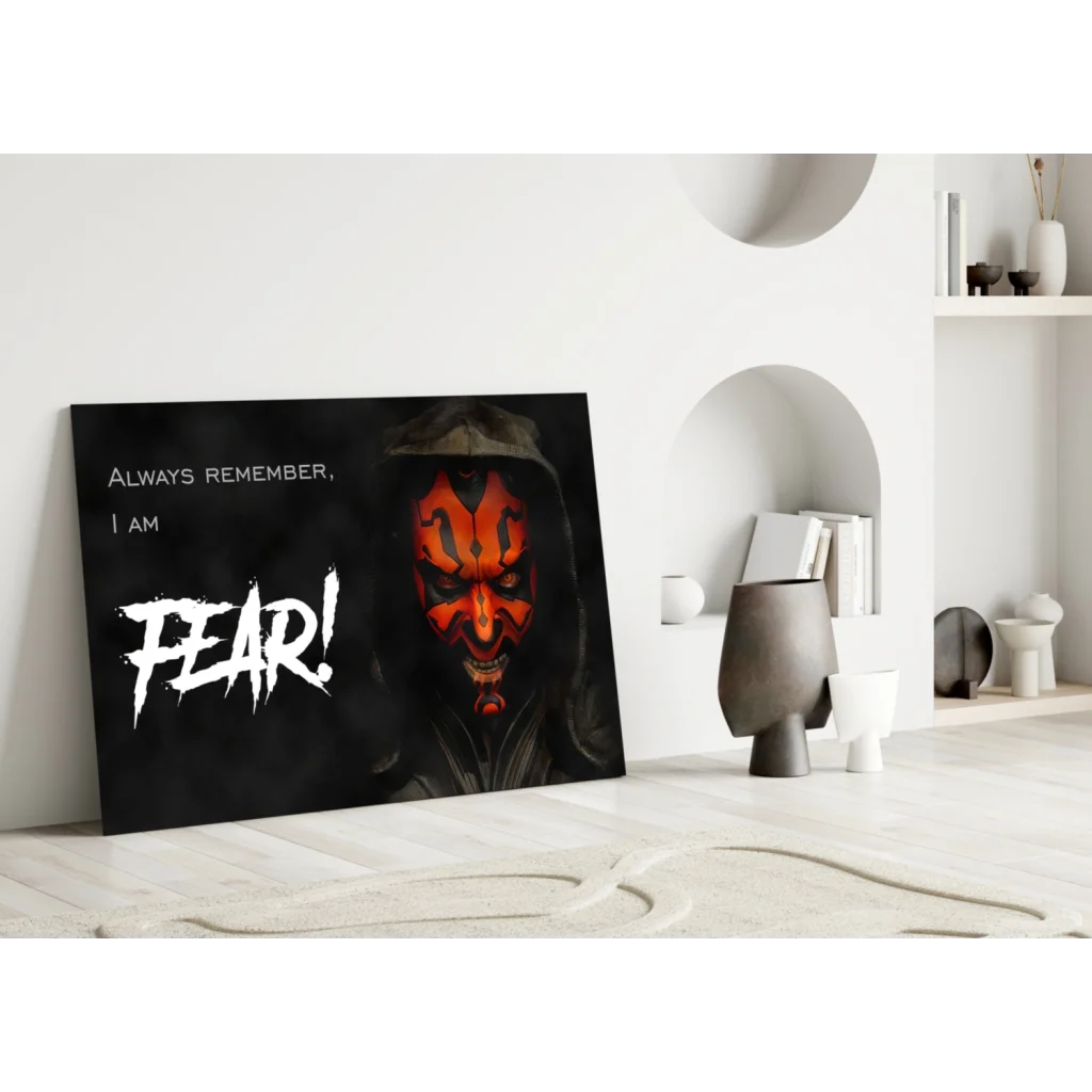 Darth Maul Fear Quote Canvas Wall Art Print | Modern Wall Art Decor | vintageantiquesgifts.com