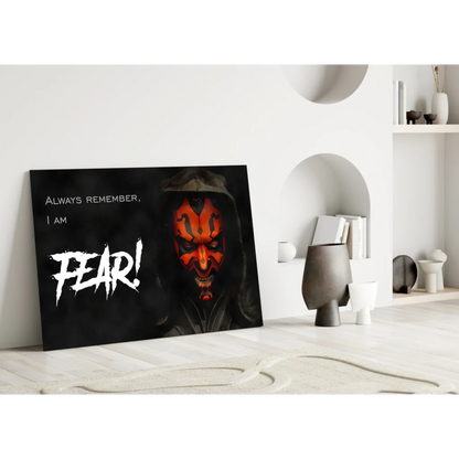 Darth Maul Fear Quote Canvas Wall Art Print | Modern Wall Art Decor | vintageantiquesgifts.com