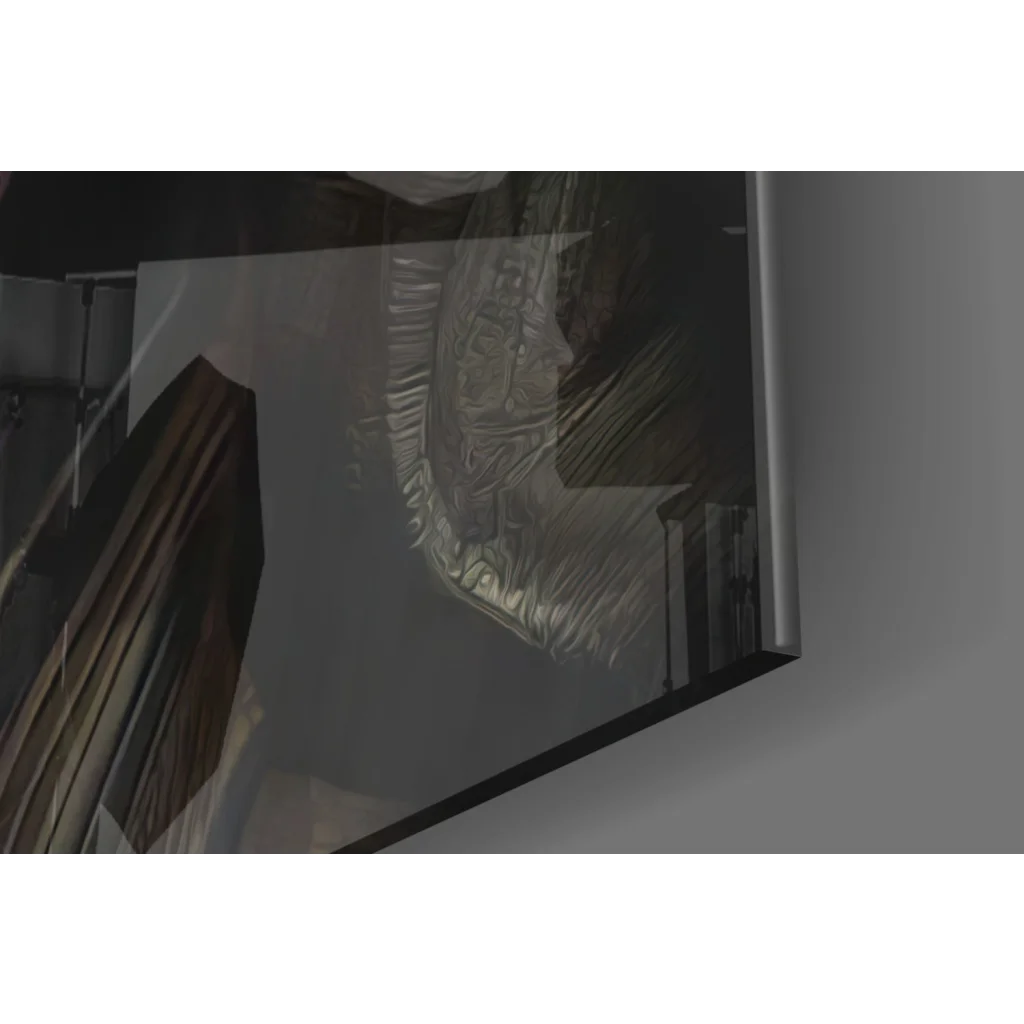 Darth Maul fear quote on sleek metallic monitor glass wall art