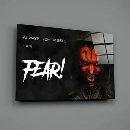 Darth Maul Fear Quote Canvas Wall Art Print | Glass Wall Art Print | vintageantiquesgifts.com