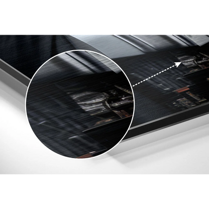 Black carbon fiber laptop skin with white arrow on brushed aluminium dibond Darth Vader poster