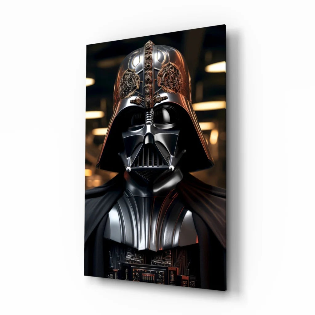 Darth Vader Glass Wall Art Portrait with Gold Details | Insigneart USA | vintageantiquesgifts.com