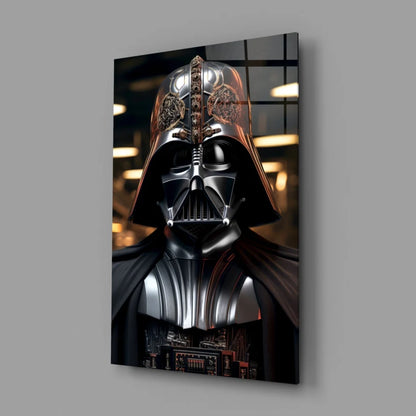 Darth Vader Glass Wall Art Portrait with Gold Details | Glass Wall Art Print | vintageantiquesgifts.com