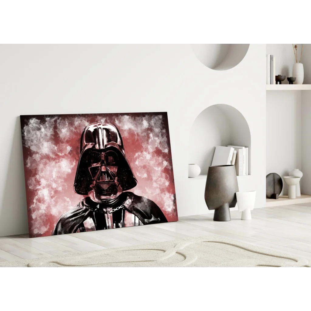 Darth Vader Glass Wall Art Canvas Print Red Black | Modern Wall Art Decor | vintageantiquesgifts.com