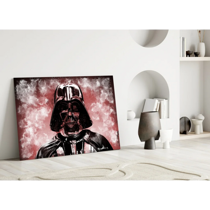 Darth Vader Glass Wall Art Canvas Print Red Black | Modern Wall Art Decor | vintageantiquesgifts.com
