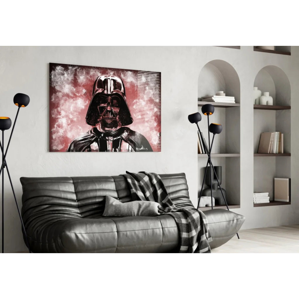 Darth Vader Glass Wall Art Canvas Print Red Black | Contemporary Home Wall Art | vintageantiquesgifts.com