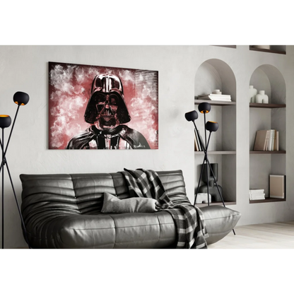 Darth Vader Glass Wall Art Canvas Print Red Black | Contemporary Home Wall Art | vintageantiquesgifts.com