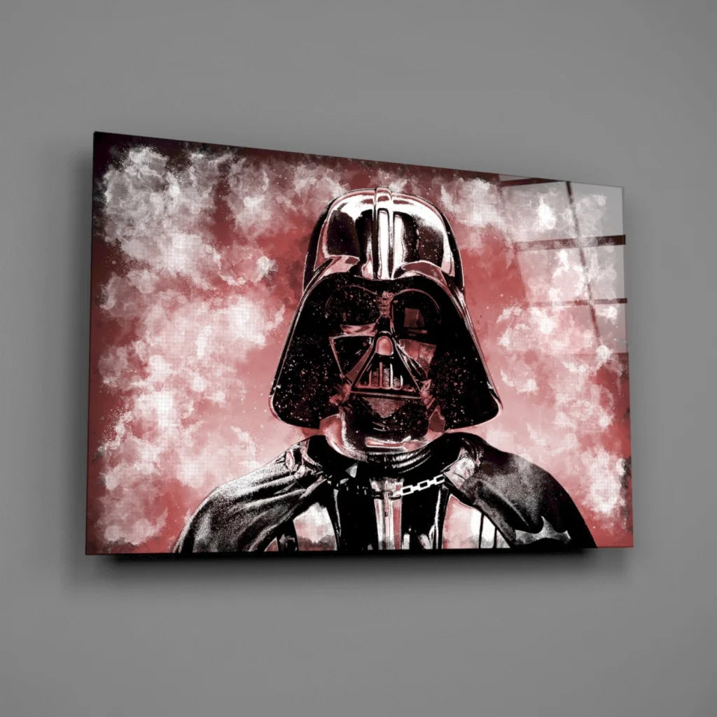 Darth Vader Glass Wall Art Canvas Print Red Black | Glass Wall Art Print | vintageantiquesgifts.com