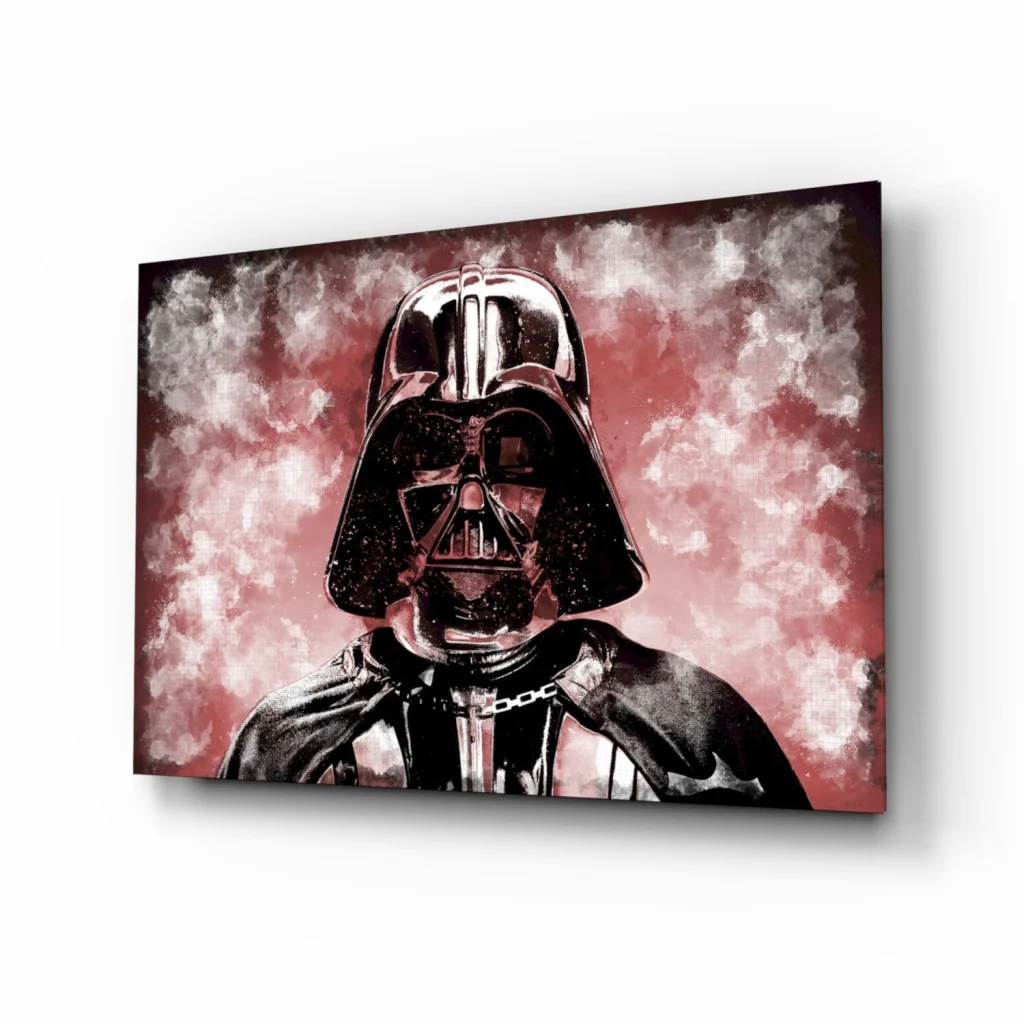 Darth Vader Glass Wall Art Canvas Print Red Black | Insigneart USA | vintageantiquesgifts.com