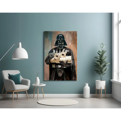 Darth Vader wall art canvas print with toilet paper rolls