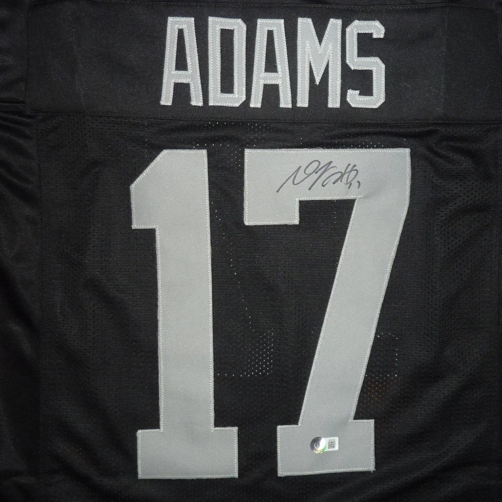 Davante Adams autographed Las Vegas black #17 jersey with silver Adams name