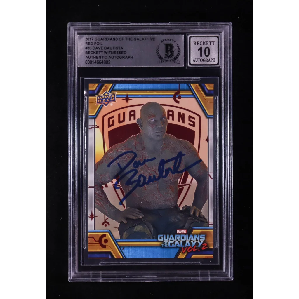 Dave Bautista autograph graded 10 Guardians of the Galaxy Vol. 2 BGS card