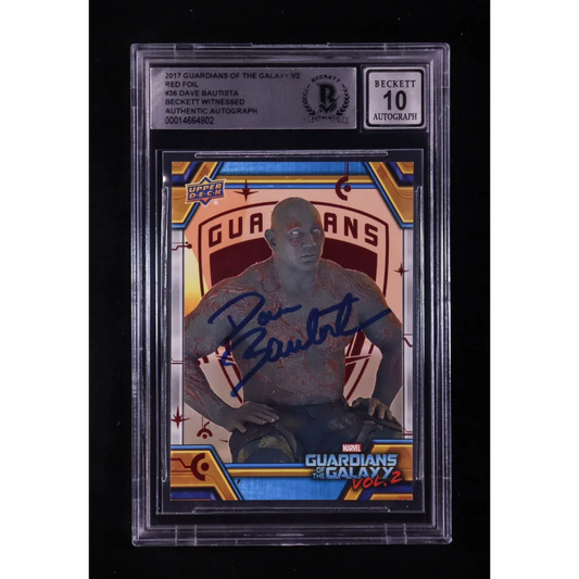 Dave Bautista autograph graded 10 Guardians of the Galaxy Vol. 2 BGS card