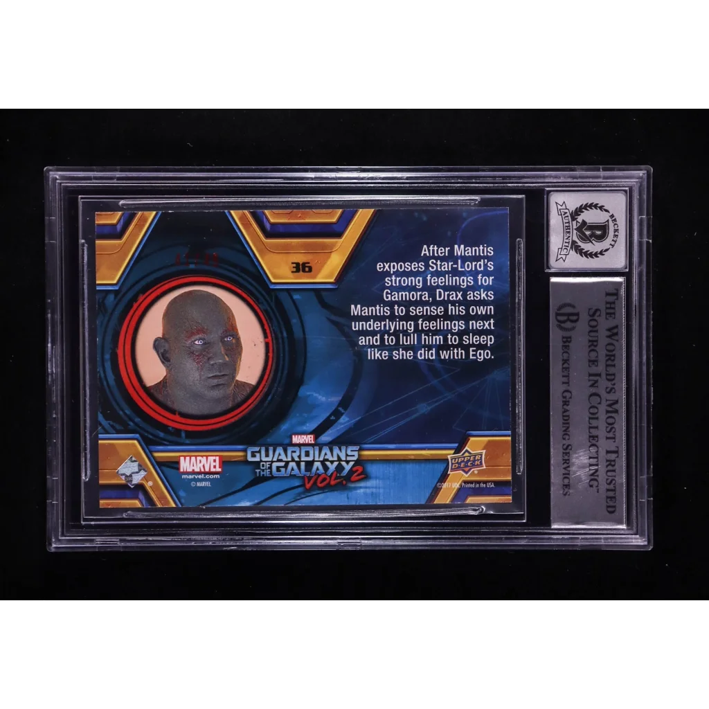 Dave Bautista autograph graded 10 Guardians of the Galaxy Vol. 2 BGS card