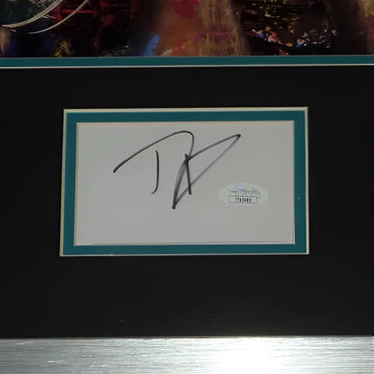 Dave Grohl autographed music splash art in black frame with teal accents