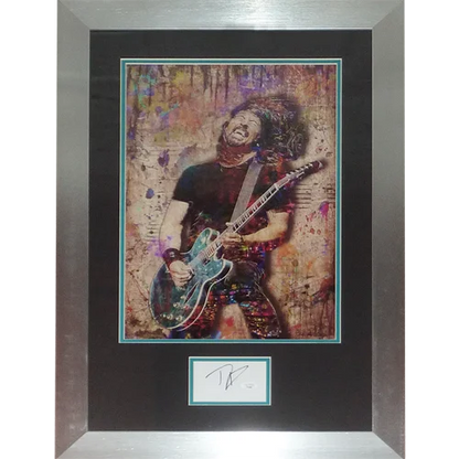 Dave Grohl autographed music splash art framed guitarist portrait