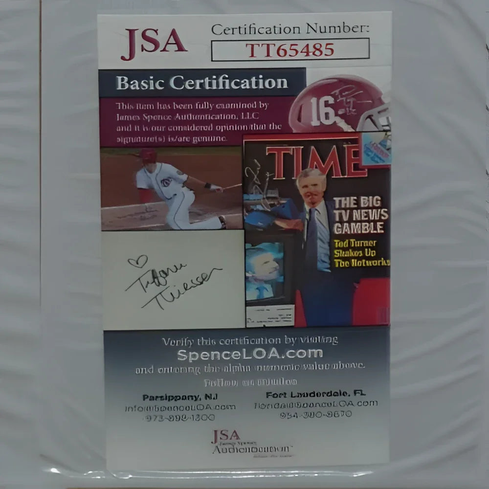 Dave Grohl autographed music splash art with JSA certified Ted Turner signature