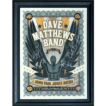 Deluxe framed Dave Matthews Band autographed poster with winged figure