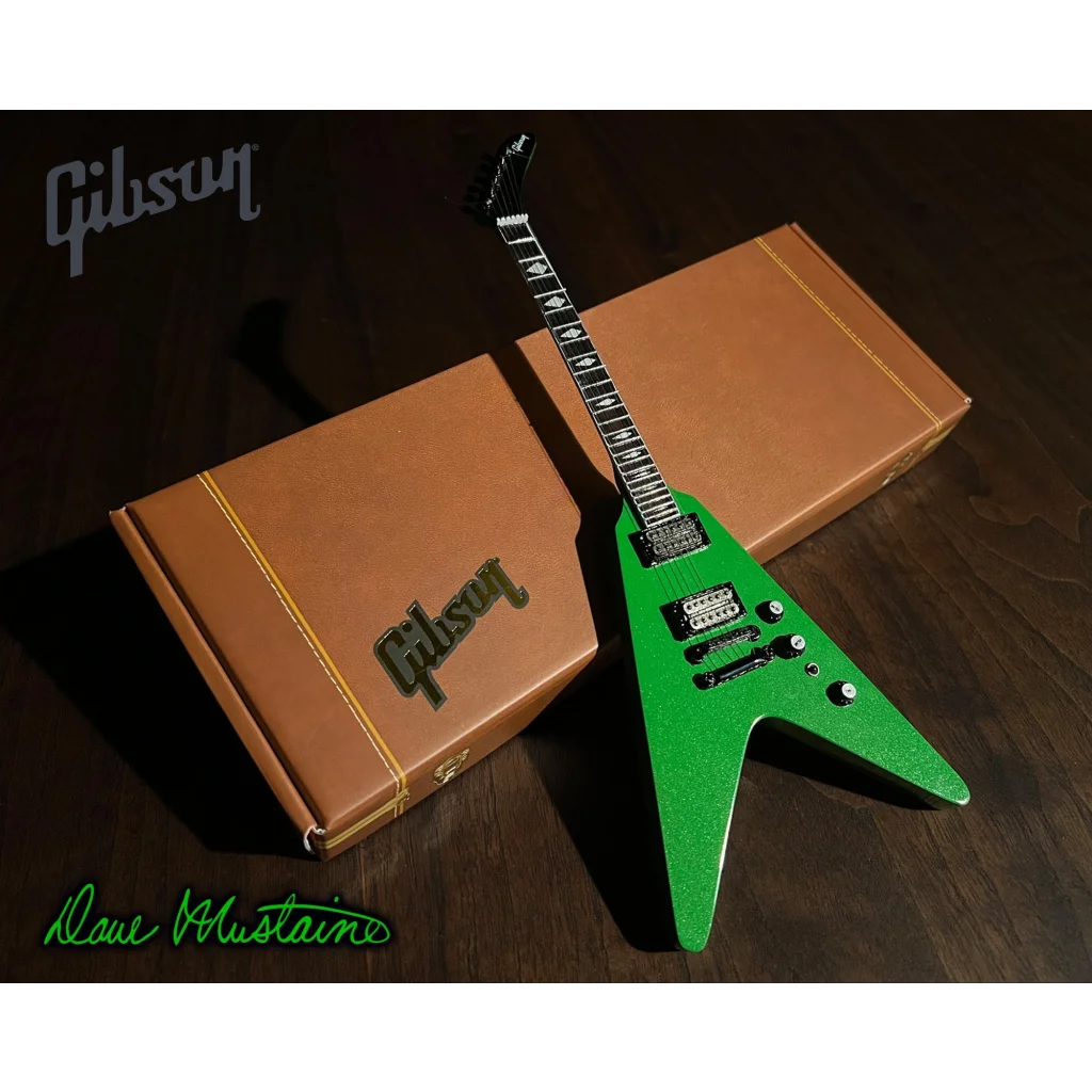 Green Gibson Explorer Dave Mustaine Axe Heaven miniature replica guitar