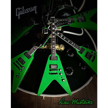 Axe Heaven Dave Mustaine miniature replica green Flying V guitar