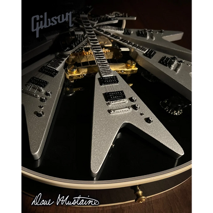 Axe Heaven Dave Mustaine miniature replica guitar with silver body