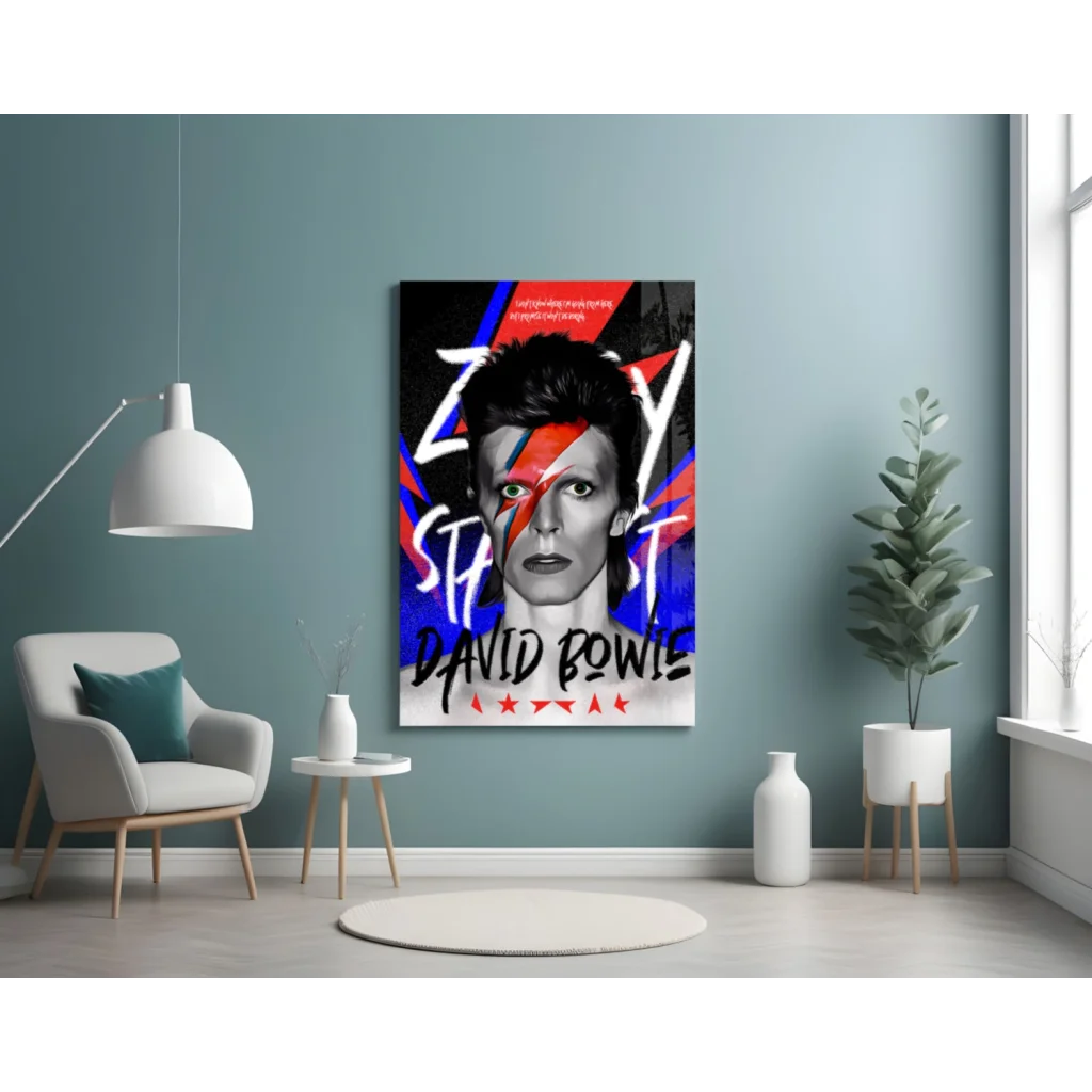 Ziggy Stardust wall art canvas print of David Bowie pop-art portrait