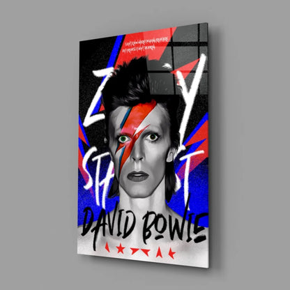 Ziggy Stardust wall art canvas print with lightning bolt makeup