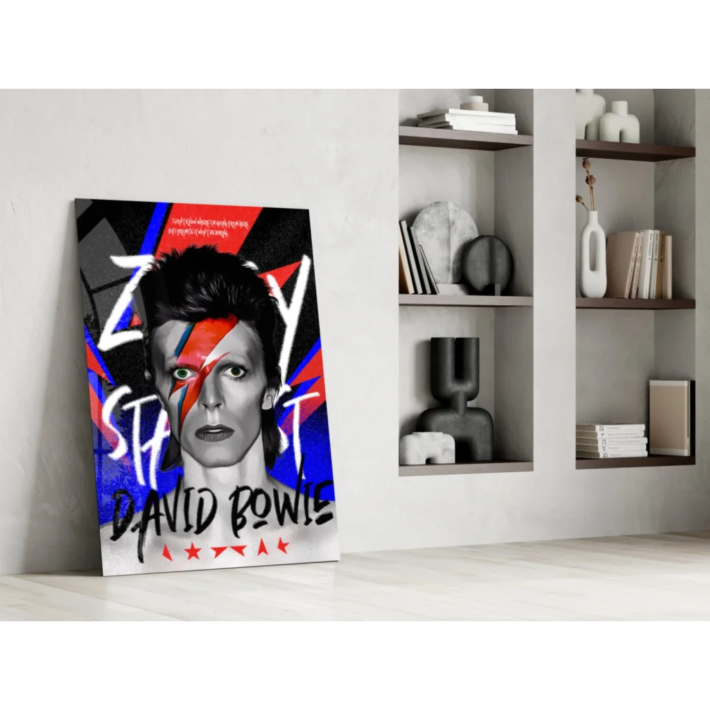 Vibrant ziggy stardust lightning bolt wall art canvas print