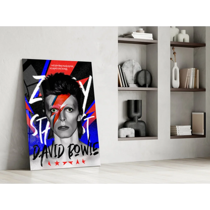 Vibrant ziggy stardust lightning bolt wall art canvas print