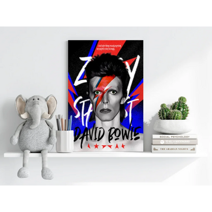 David Bowie Ziggy Stardust poster on lightning bolt aluminum print set of 4