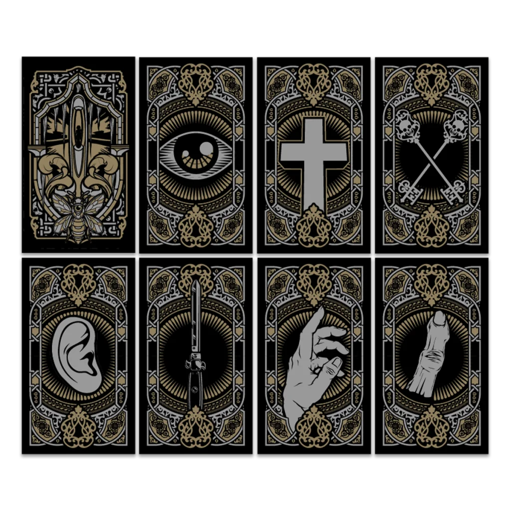 Eight occult-themed tarot cards from the David Dastmalchian Deluxe Edition with Art Prints