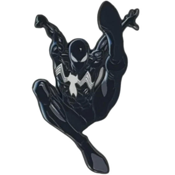 Black Spider-Man Symbiote suit collectible pin from Epic David Nakayama Marvel blind box