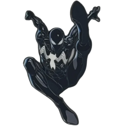 Black Spider-Man Symbiote suit collectible pin from Epic David Nakayama Marvel blind box