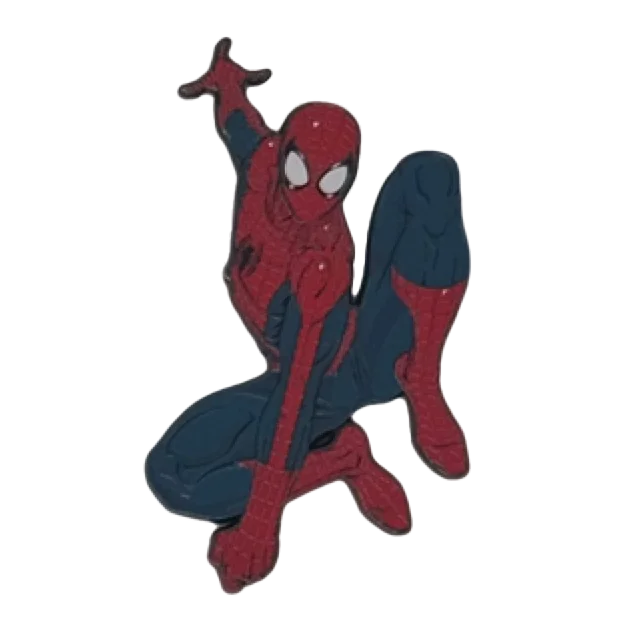 Nakayama Marvel Spider-Man enamel pin in crouching pose from David Nakayama Marvel blind box