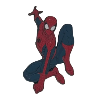 Nakayama Marvel Spider-Man enamel pin in crouching pose from David Nakayama Marvel blind box