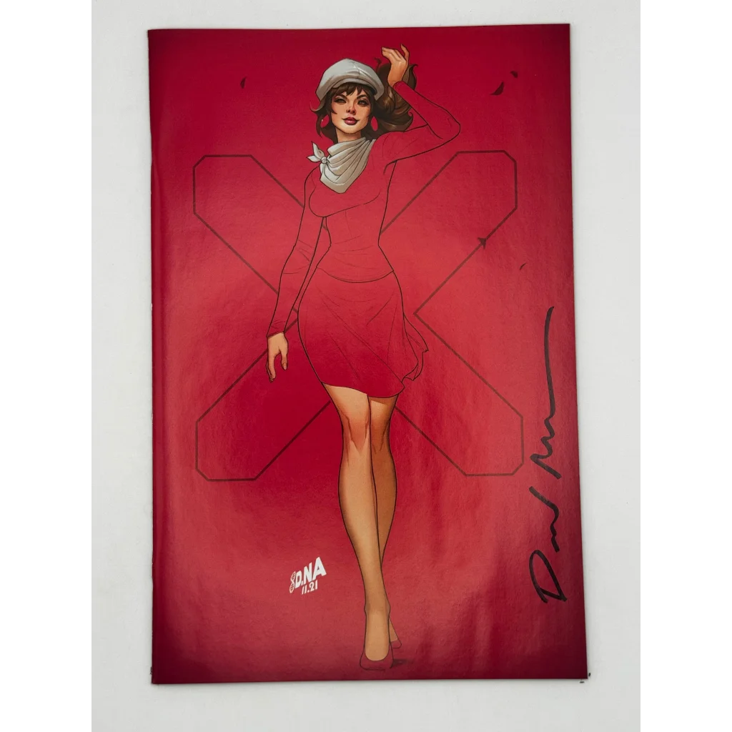 Red comic book cover featuring a woman in a red dress from David Nakayama Marvel Inferno collection