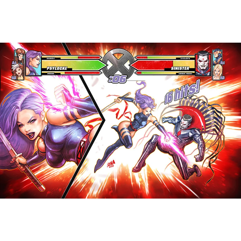 David Nakayama X-Men Hellions epic battle featuring Psylocke vs Mister Sinister artwork