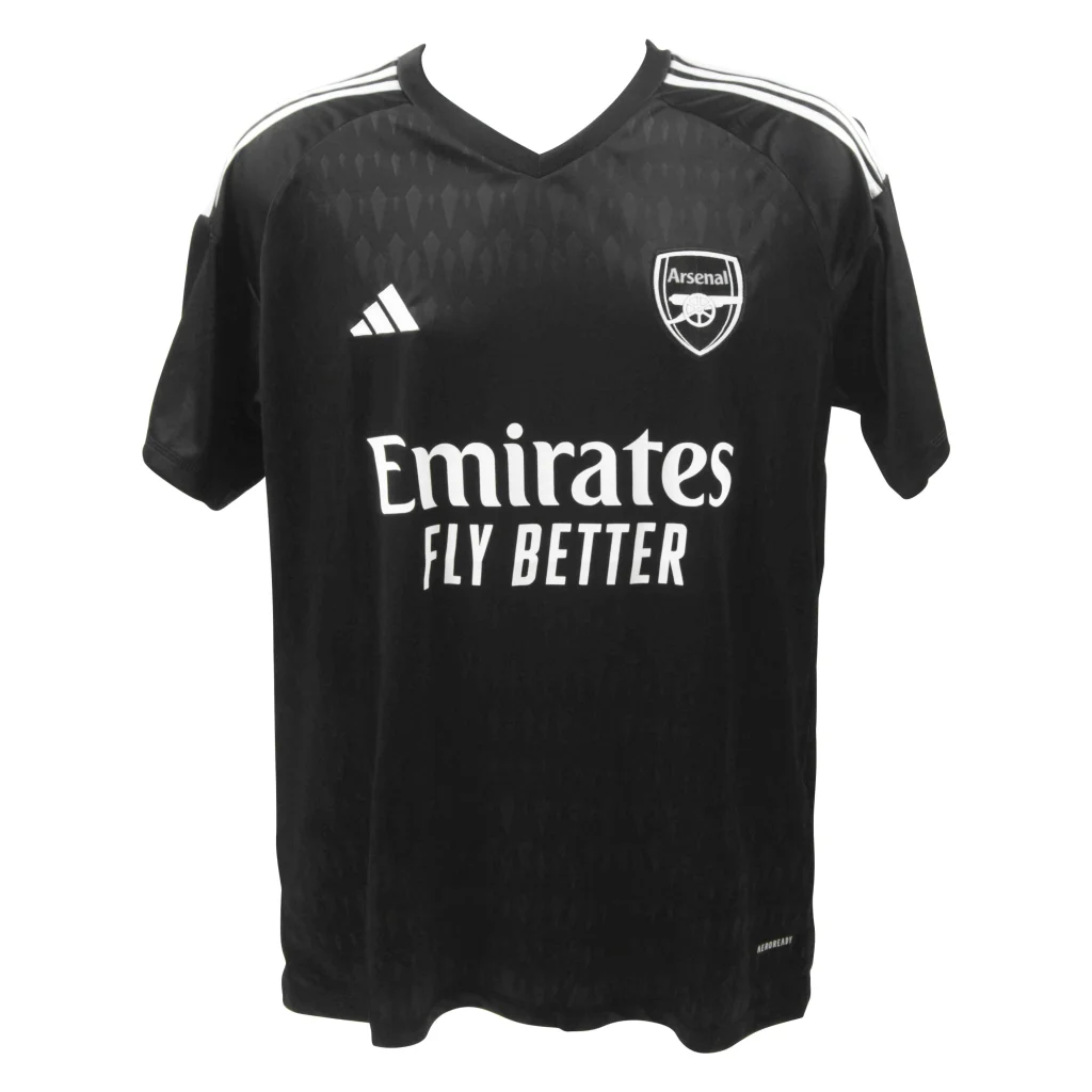 David Raya signed black Arsenal adidas authentic jersey with Emirates logo