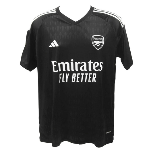 David Raya signed black Arsenal adidas authentic jersey with Emirates logo