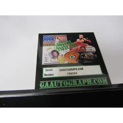 Authentication sticker with serial 106040 on David Robinson autographed 8x10 photo