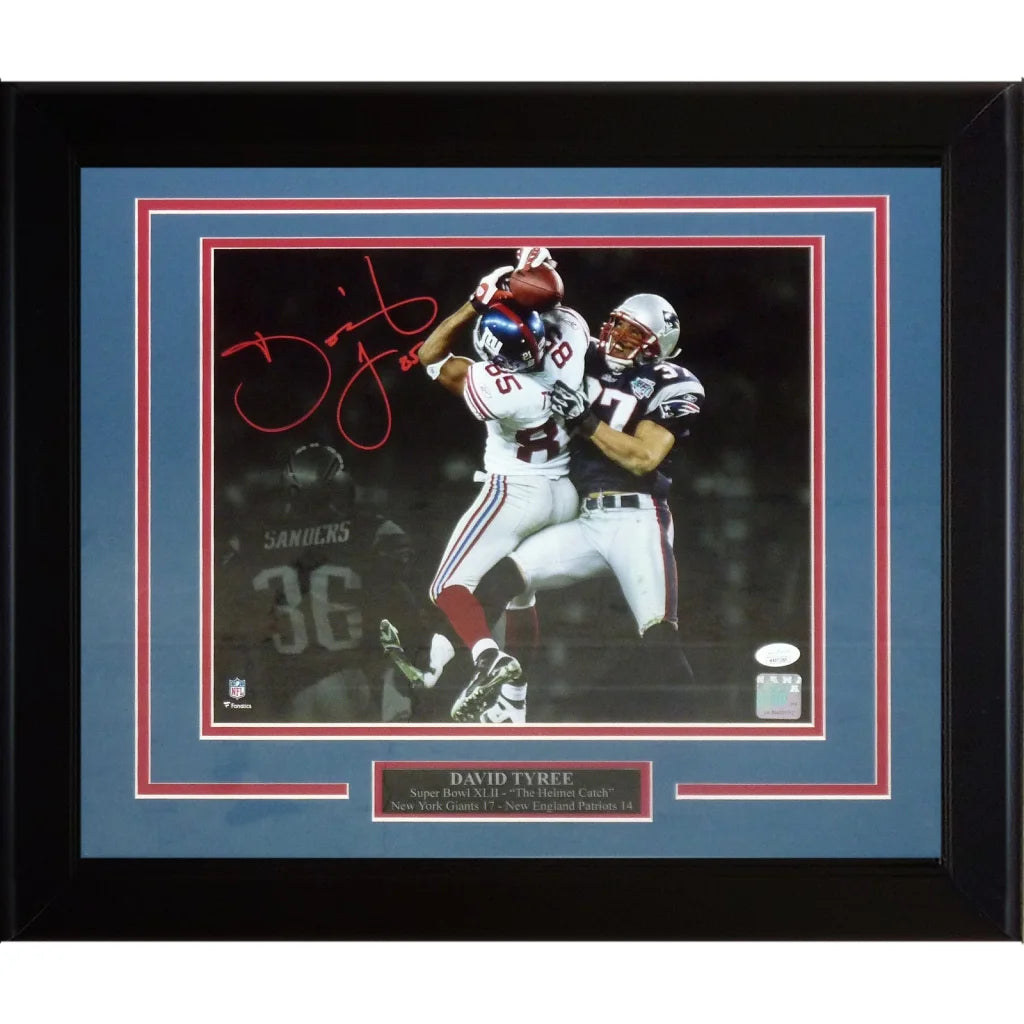David Tyree autographed New York Giants deluxe framed 11x14 helmet catch photo