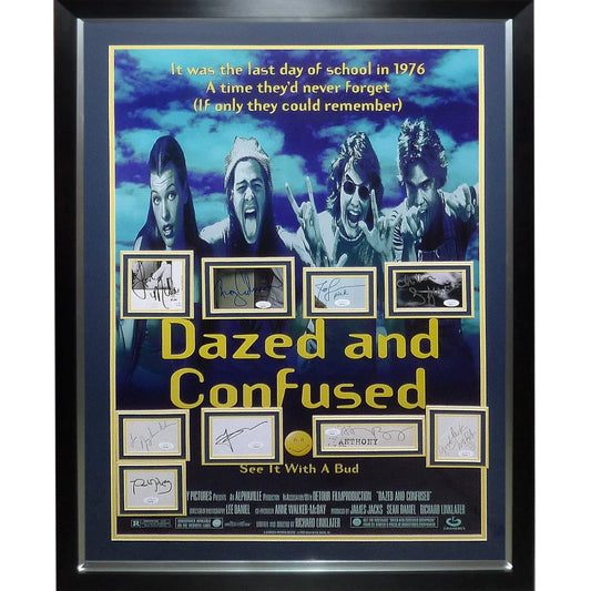 Dazed and Confused deluxe framed movie poster with cast autographs