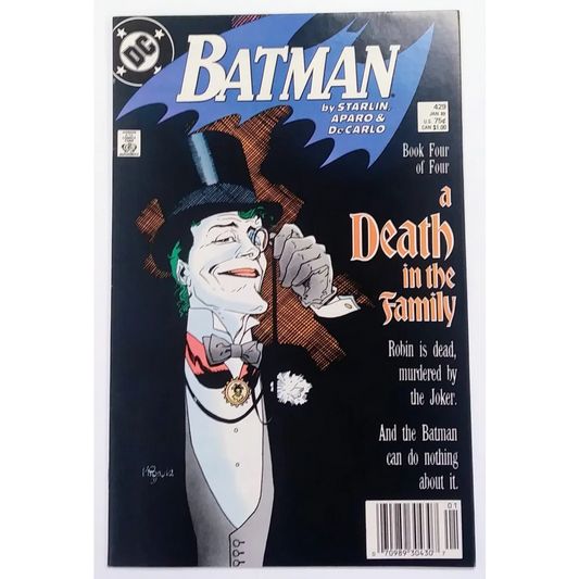 Batman Issue 429 comic with Joker in top hat and bow tie